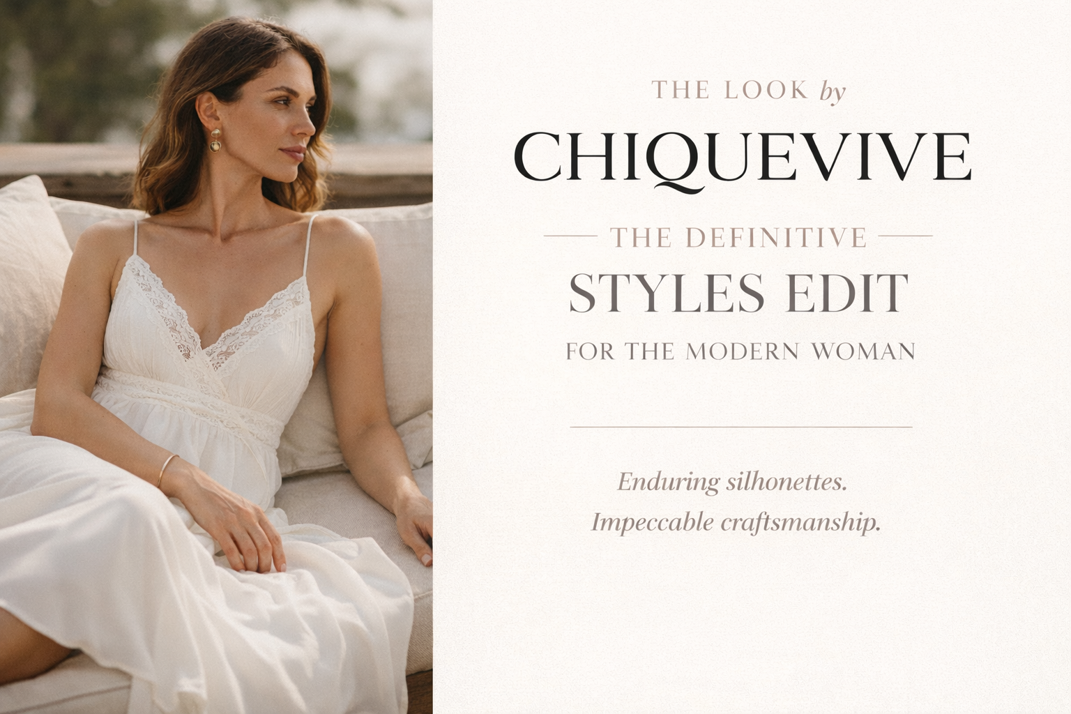 The Look by Chiquevive luxury white lace dress editorial for the modern elegant woman
