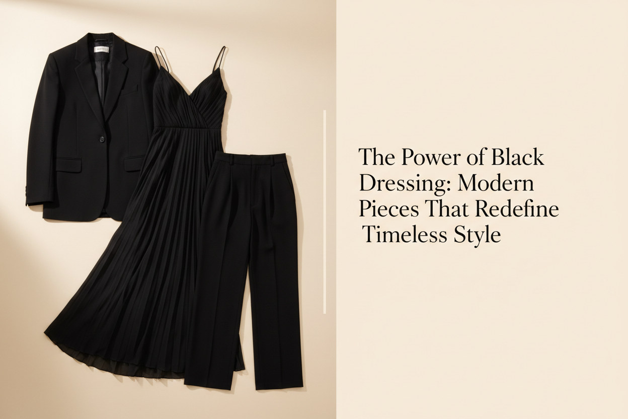 The Power of Black Dressing:Tailored black pieces styled with minimal elegance