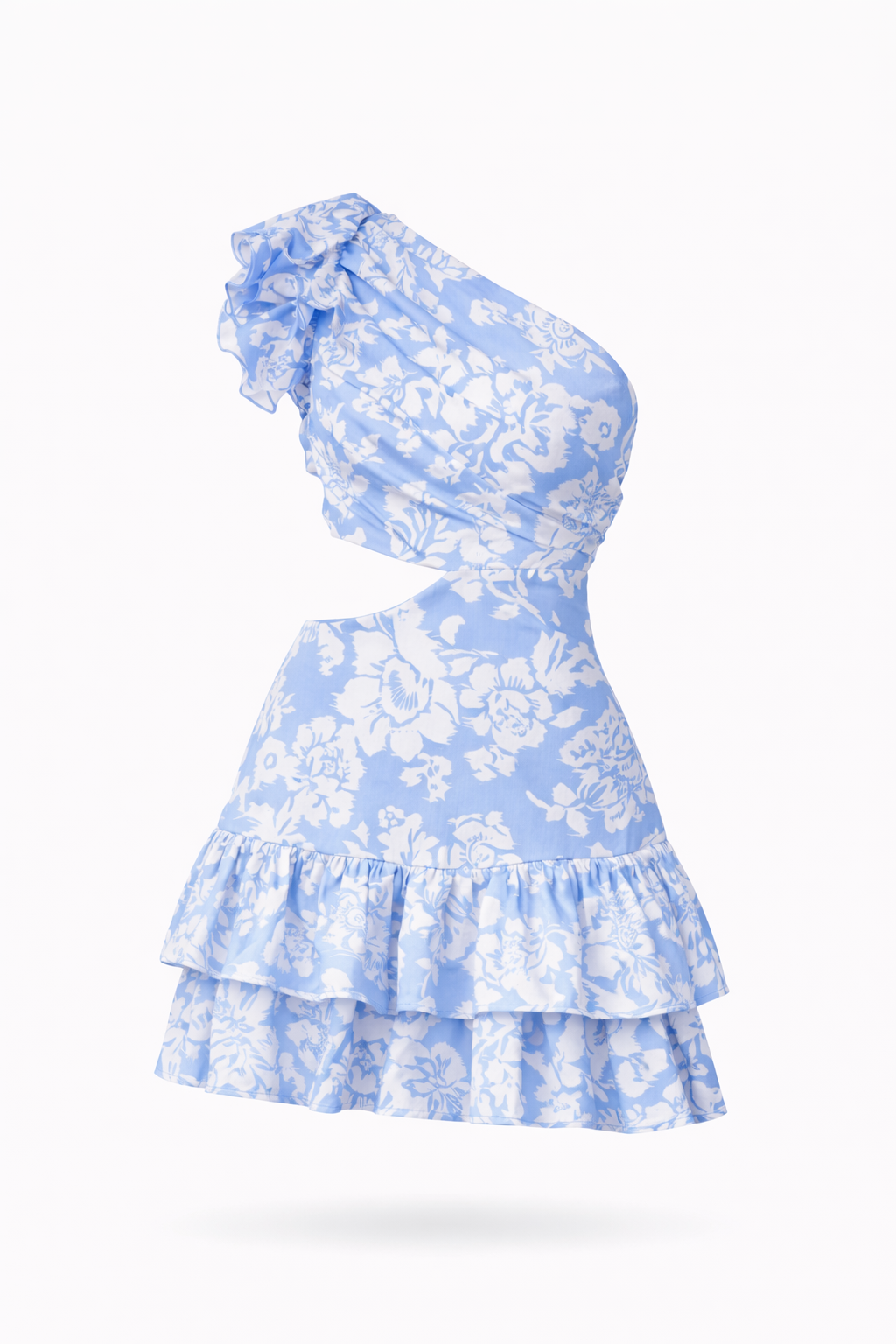 One-Shoulder Ruffle Mini Dress - Chiquevive