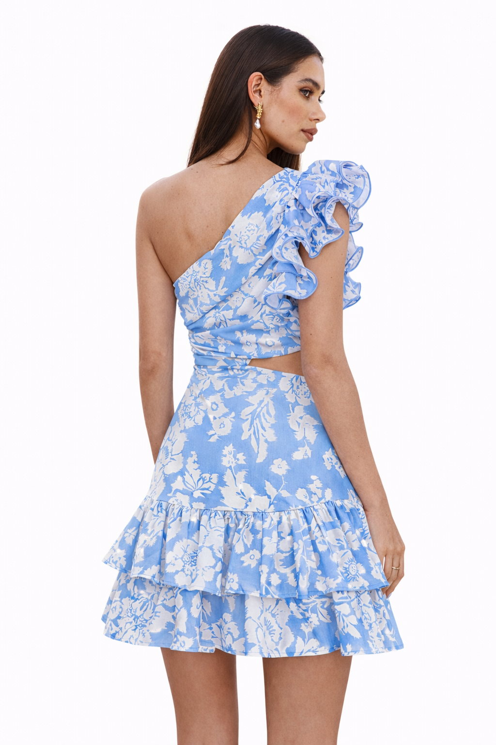 One-Shoulder Ruffle Mini Dress - Chiquevive