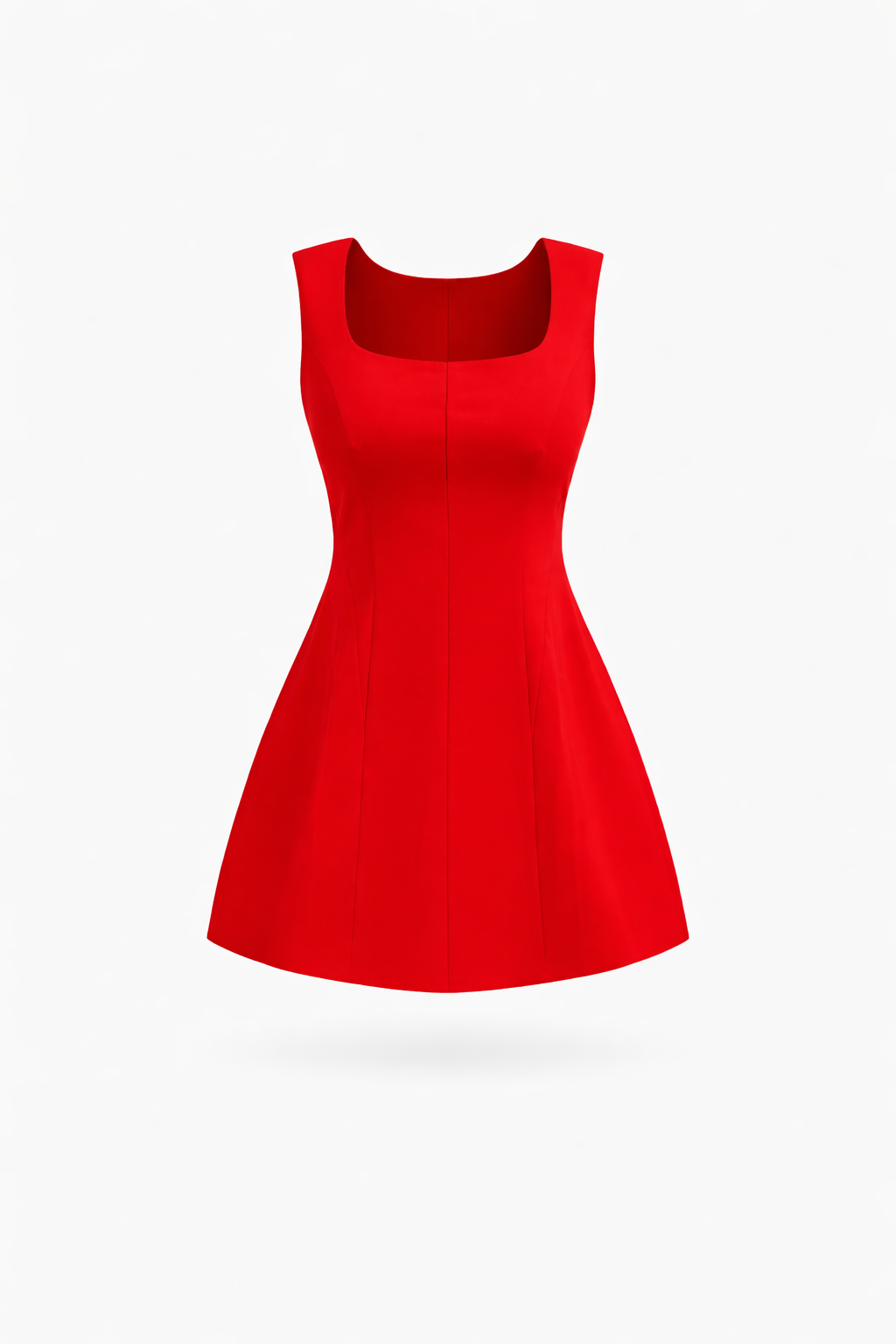 Sleeveless A-Line Mini Dress - Red - Chiquevive