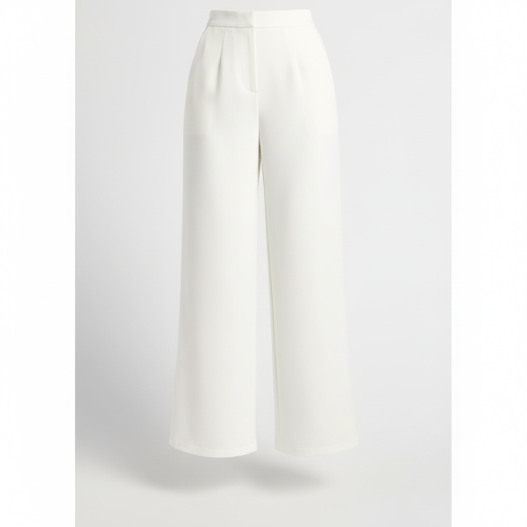 Tailored Ivory Blazer & Wide-Leg Trouser Set - Chiquevive