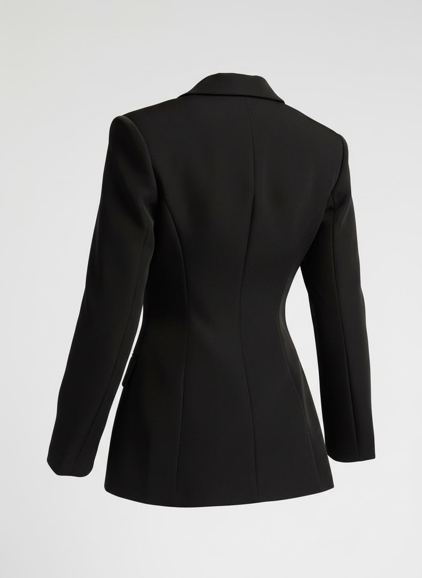 Black Tailored Blazer & Wide-Leg Trouser Set - Chiquevive