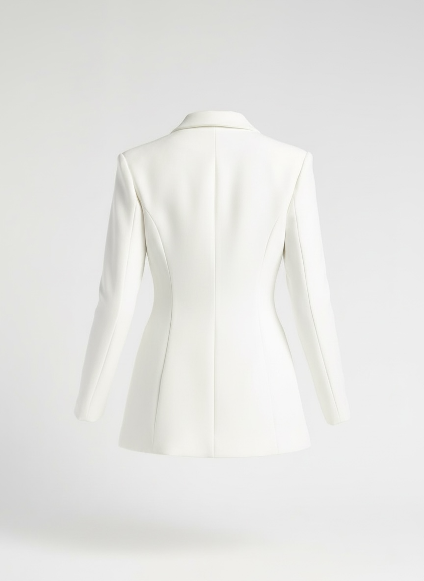 Tailored Ivory Blazer & Wide-Leg Trouser Set - Chiquevive