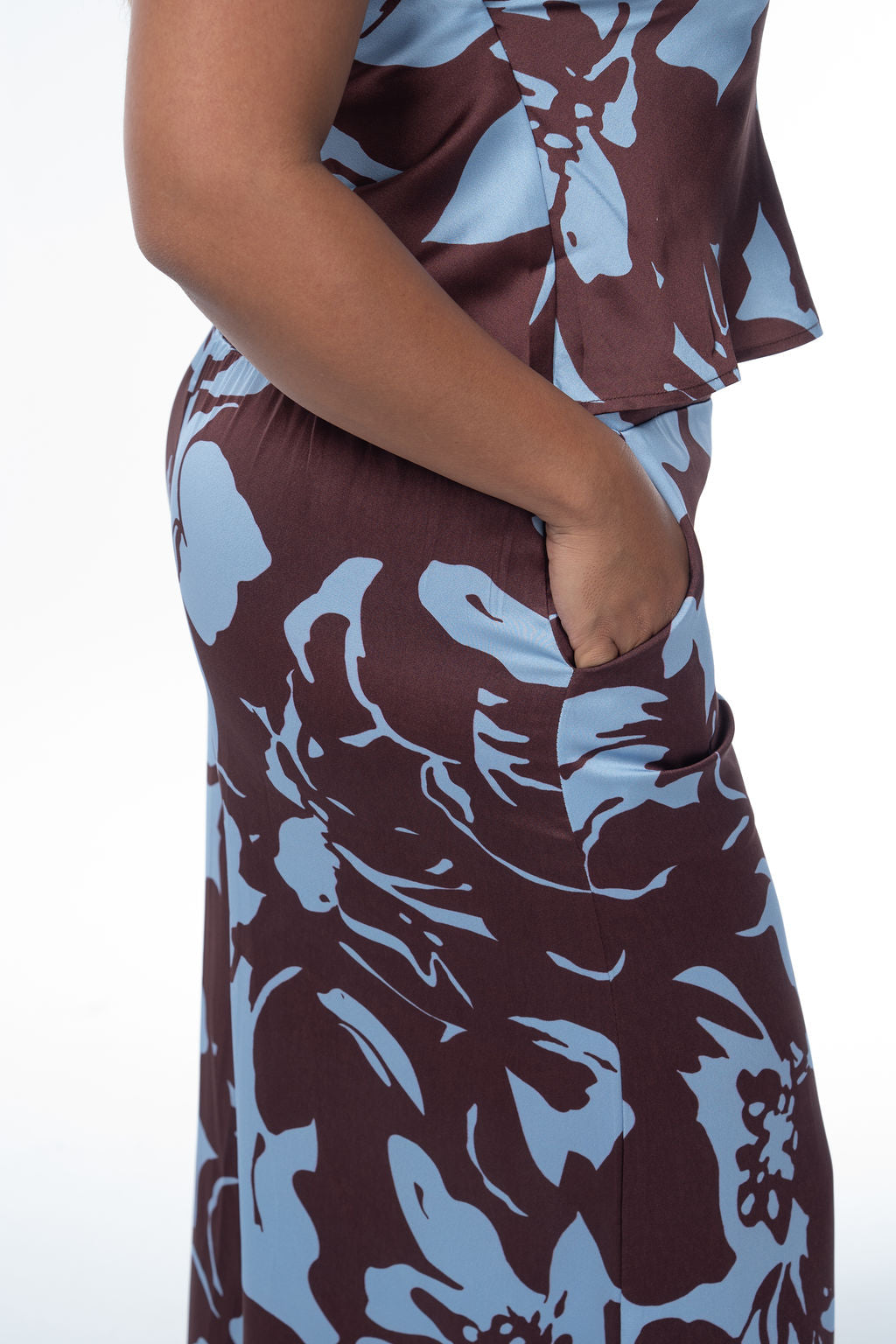 Sienna Bloom Satin Style Cami & Wide Leg Set