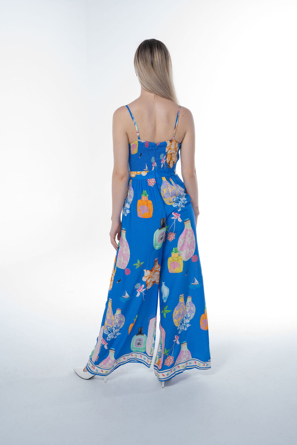 Azure Muse Printed Wide Leg Jumpsuit