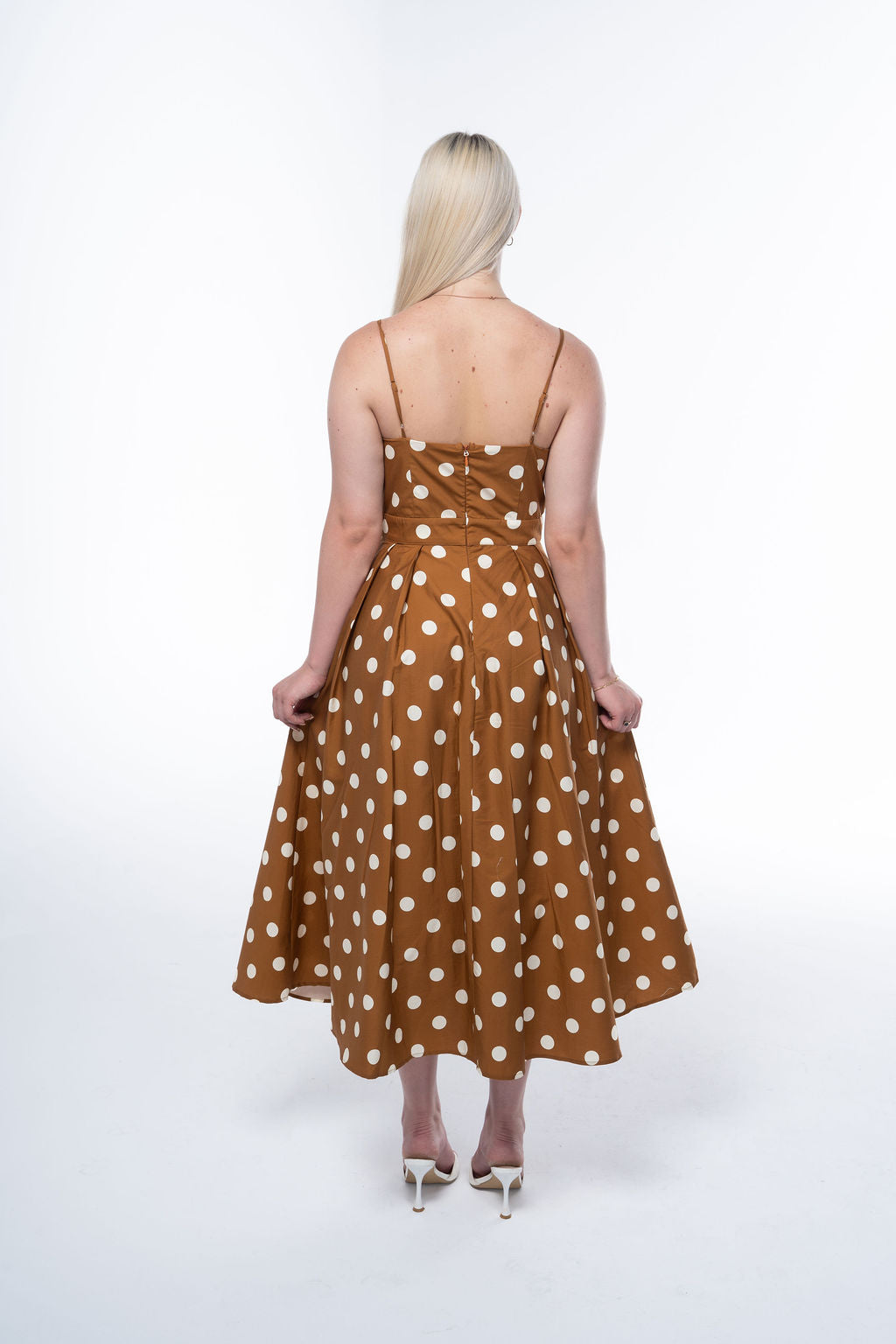Printed Woven Midi Dress with Straight Neckline