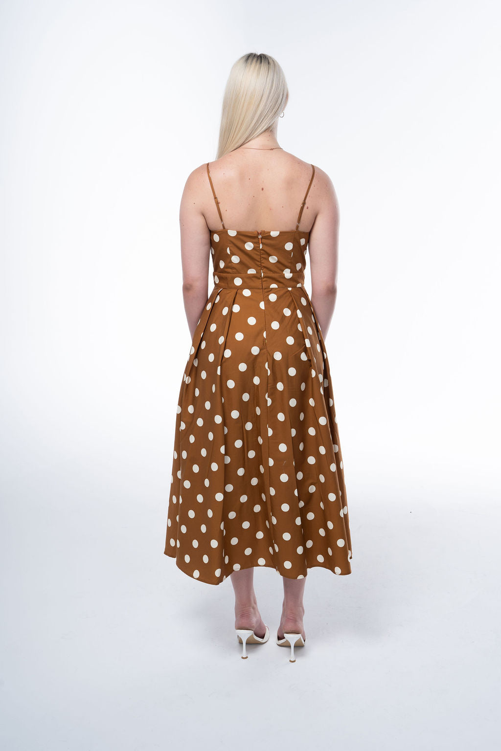 Printed Woven Midi Dress with Straight Neckline
