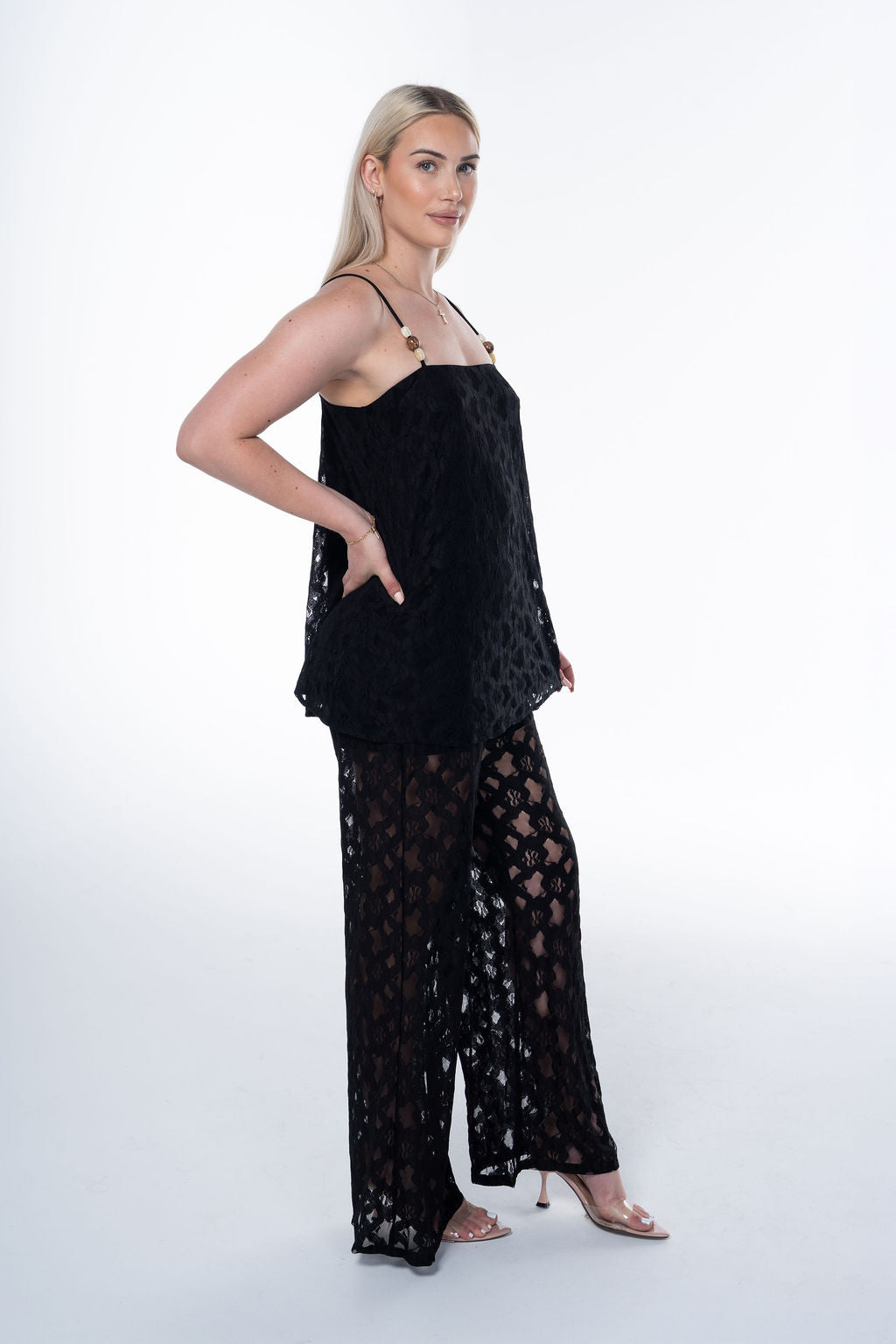 Midnight  (Temptation) Lace Elegance Two Piece Set