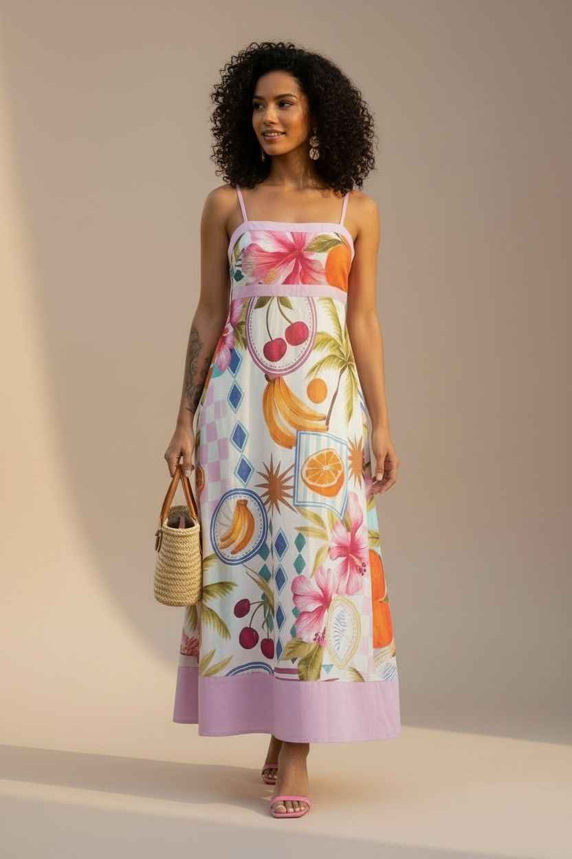 Tropical Bloom Midi Sundress
