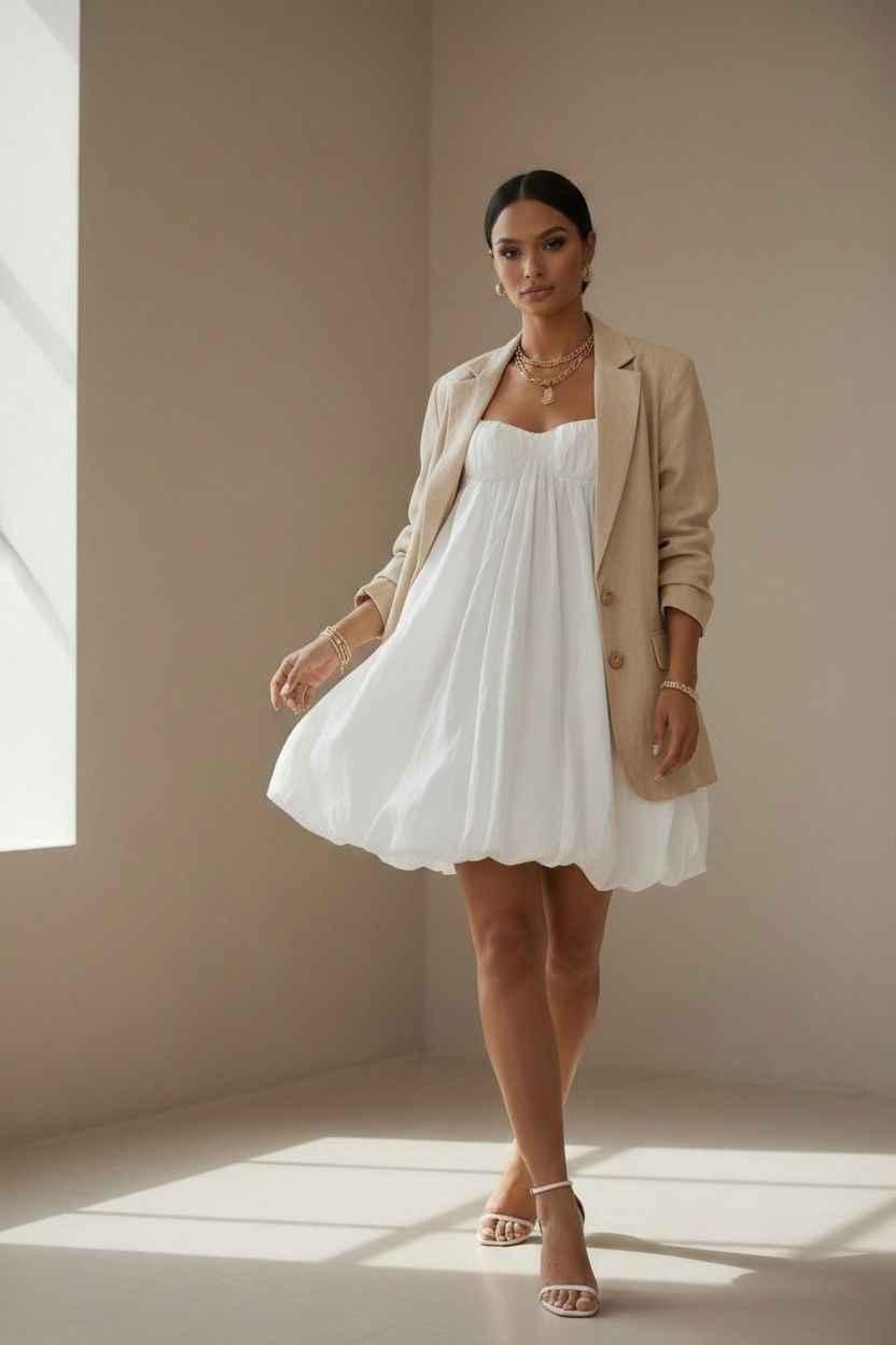 Cloud Nine Babydoll Mini Dress